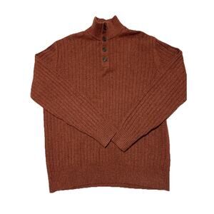 Banana Republic Sweater Mens Extra Large Orange Wool Blend Italian Yarn XL Vtg